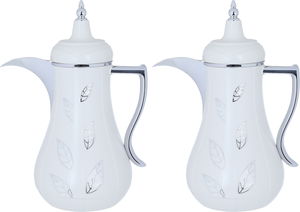 Al Saif Gallery Salami Steel Thermos Set, 2 Pieces, 1 Liter - Silver White product image