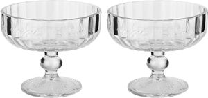 طقم كاسات تقديم زجاج مؤسسة التاج المنزلية، 360 مل، 2 قطعة، دائري، قاعدة - شفاف product image