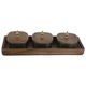 Al Saif Gallery glass candy set, 4 pieces, with wooden lid - transparent product image 1