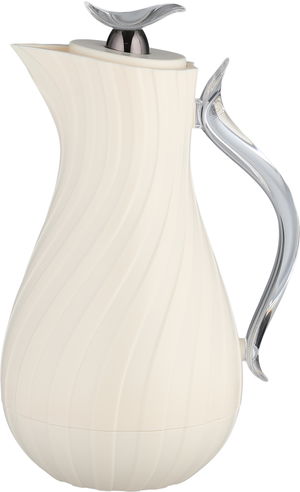 ترمس ليال جلوري، 1 لتر، خامة داخلية زجاج، يد شفاف، غطاء ضغاط - كريمي product image