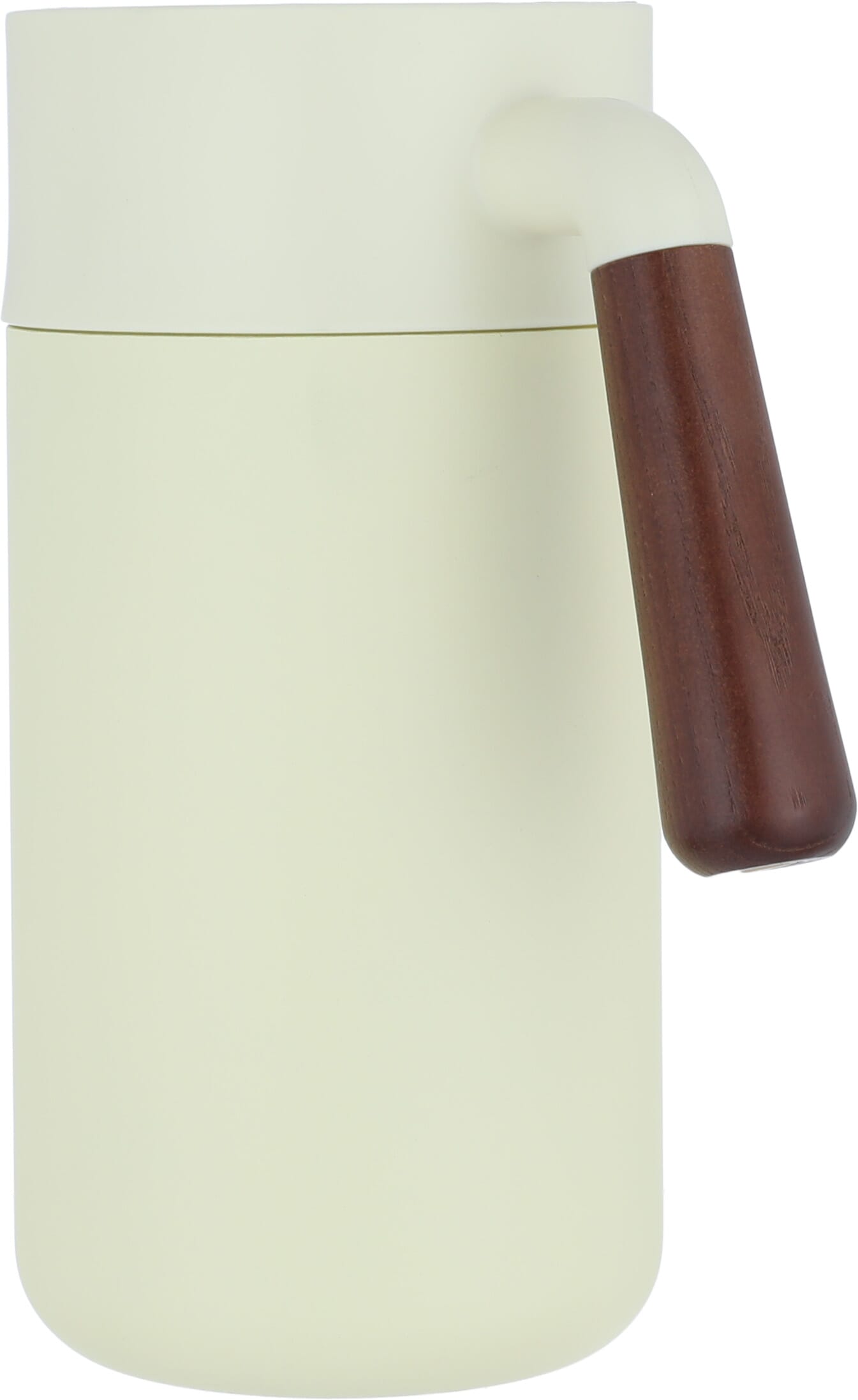 Timeless Tara Thermos, 1.2 litres, wooden handle, squeezer, steel inner container, steel outer shell - yellow product image 2