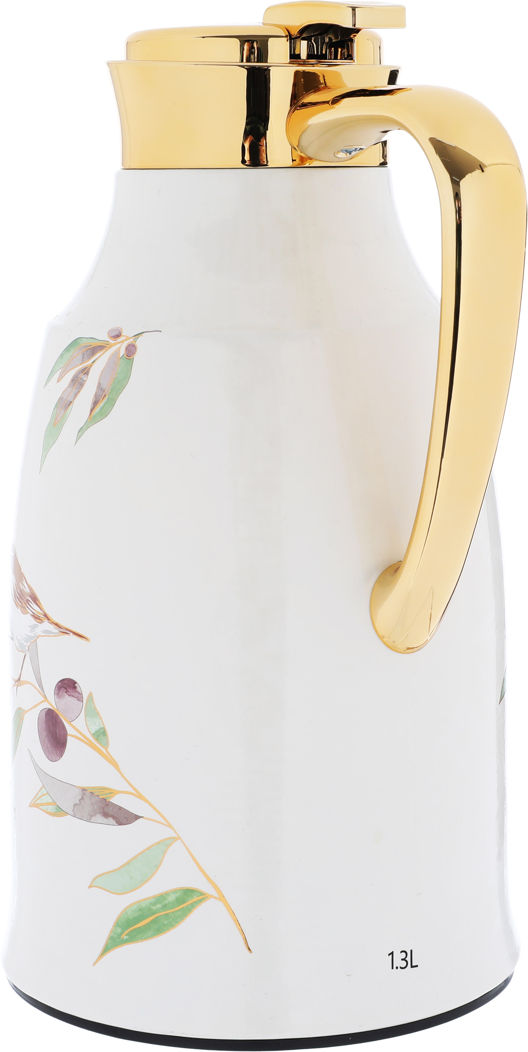 Al Saif Gallery Taghreed thermos set, 0.75/1 liter, two pieces, thermal glass inner shell, stainless steel outer shell - pearl product image 5