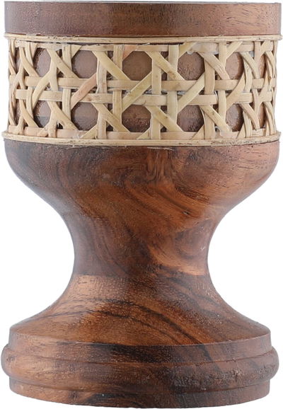 مبخرة خشب السيف غاليري، 8×8×10 سم، نقش راتان - بني product image 2