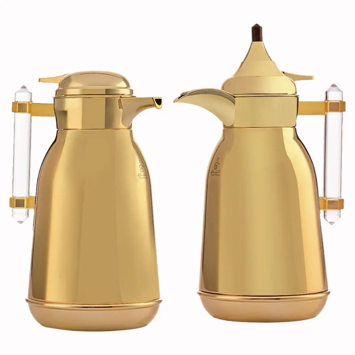 Al Saif Gallery Shahad thermos set, 1/1 liter, two pieces, thermal glass inner container, steel outer shell - gold product image