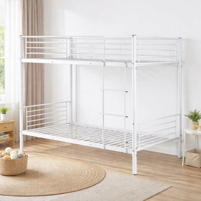 سرير هيكل حديد، 190×70×63 سم، 2 دور - أبيض product image 6