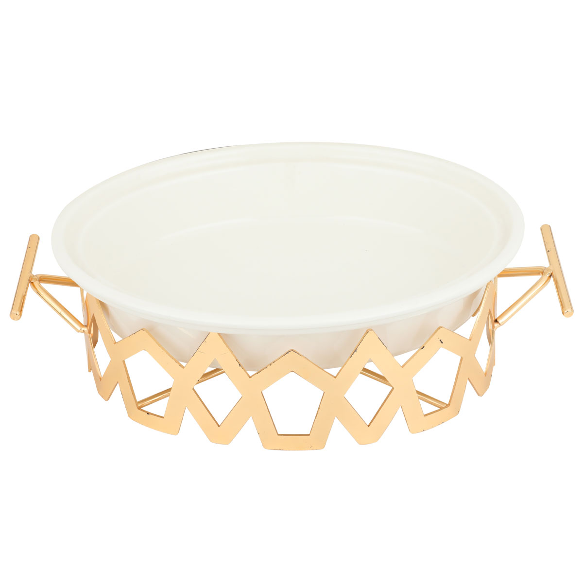 Al Saif Gallery porcelain food warmer, 12 inches, glass lid - white product image 3