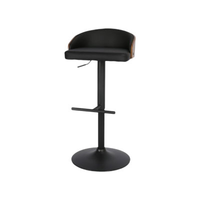 كرسي بار مودرن معدن، 70×45×40 سم، قاعدة جلد - اسود product image 3