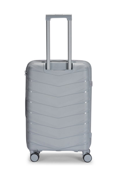 طقم شنط سفر بولي بروبيلين ليمرا، 4 مقاسات، 4 عجلات، بزاوية 360 درجة، OT-8011 - فضي product image 4