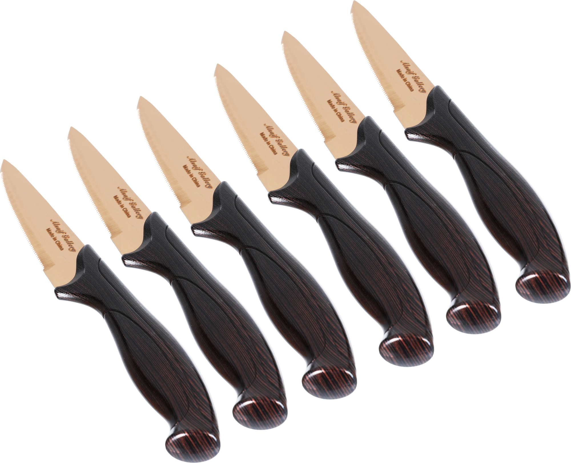 طقم سكاكين استيل السيف غاليري، 3 بوصة، 6 قطع - اسود product image