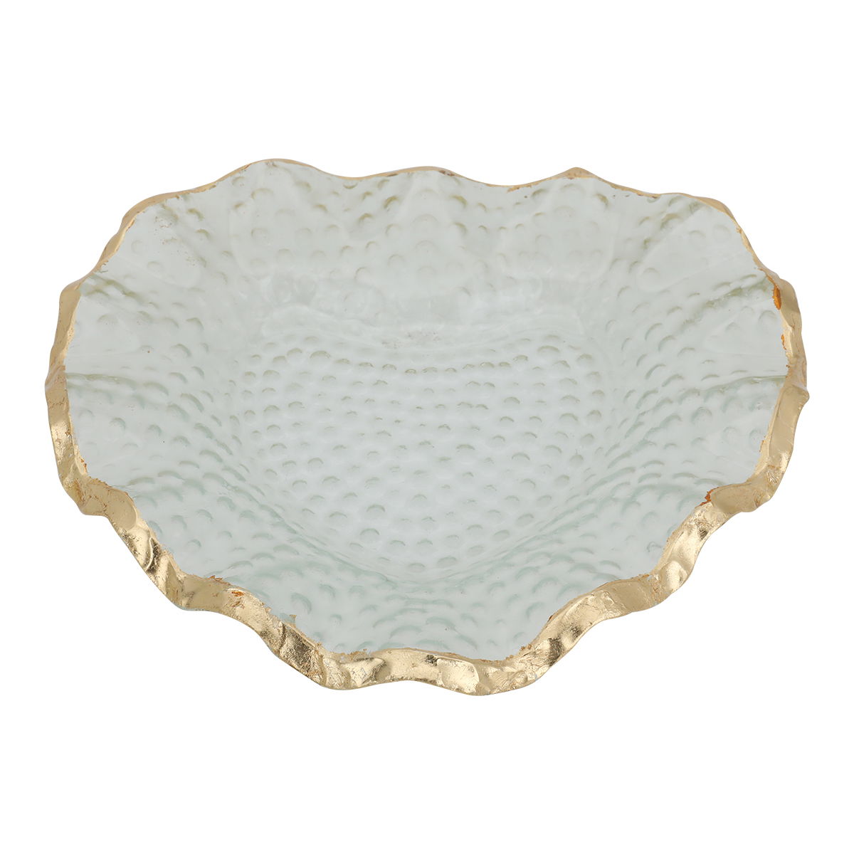 Al Saif Gallery glass sweet serving dish, deep heart shape - transparent white product image 1