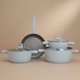 طقم قدور جرانيت السيف غاليري، 7 قطع، غطاء زجاج - رمادي product image 1
