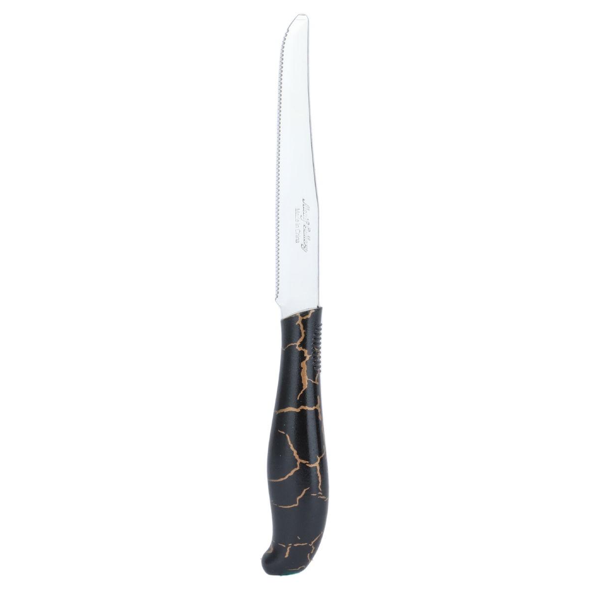 Al Saif Gallery steel knife set, with marble plastic handle, 6 pieces - black product image 2