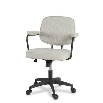 كرسي مكتب دوار جلد، 50×50×85 سم - رمادي product image 3