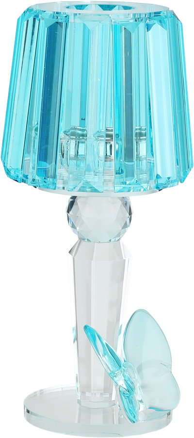 مبخرة زجاج السيف غاليري، قاعدة مزينة فراشة ازرق، 11x9x25 سم - شفاف product image 4