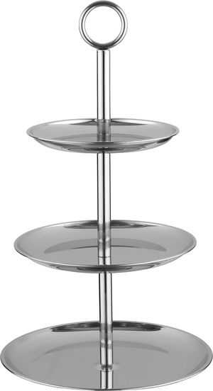 Al Saif Gallery Stainless Steel Serving Stand, 20 x 17 x 14 cm, Round, 3 Tiers - Silver product image