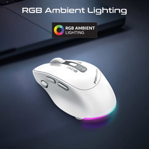 ماوس لاسلكي بروميت، بطارية 500 مللي أمبير، اضاءة RGB، متوافق مع انظمة متعددة، شاشة OLED، دعم بلوتوث، Blix-3M - ابيض product image 2