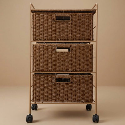 Al Saif Gallery Wicker Food Cabinet, 3 Shelves, 79X38.5X47 Cm - Brown product image 1