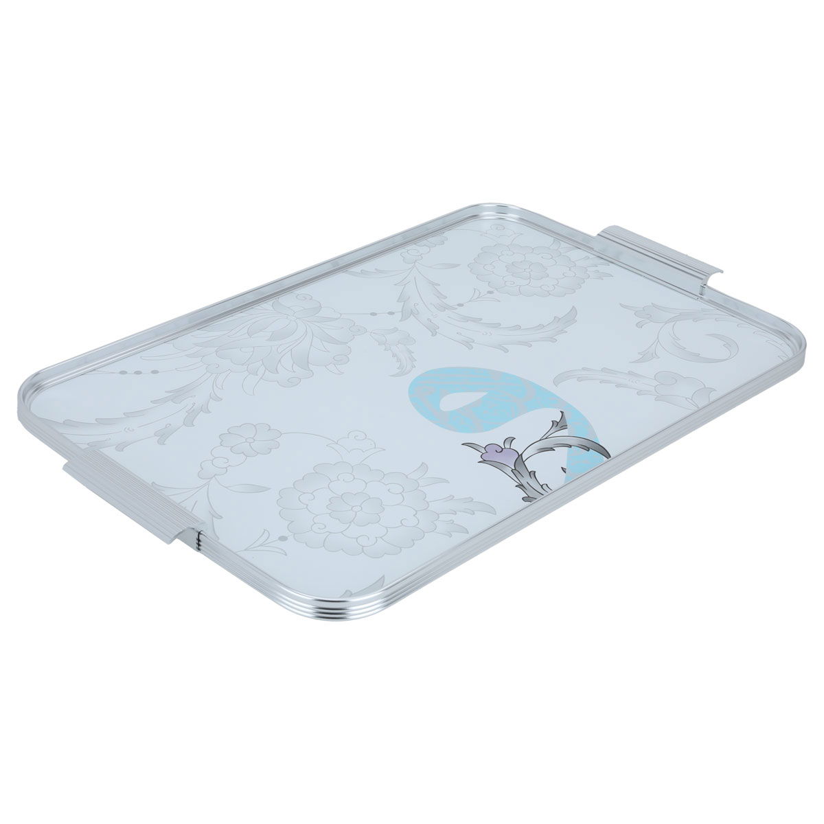 Tofariyah Al Saif Gallery porcelain, 21.35 cm, rectangle, Arabic letters engraving, silver - white product image 2
