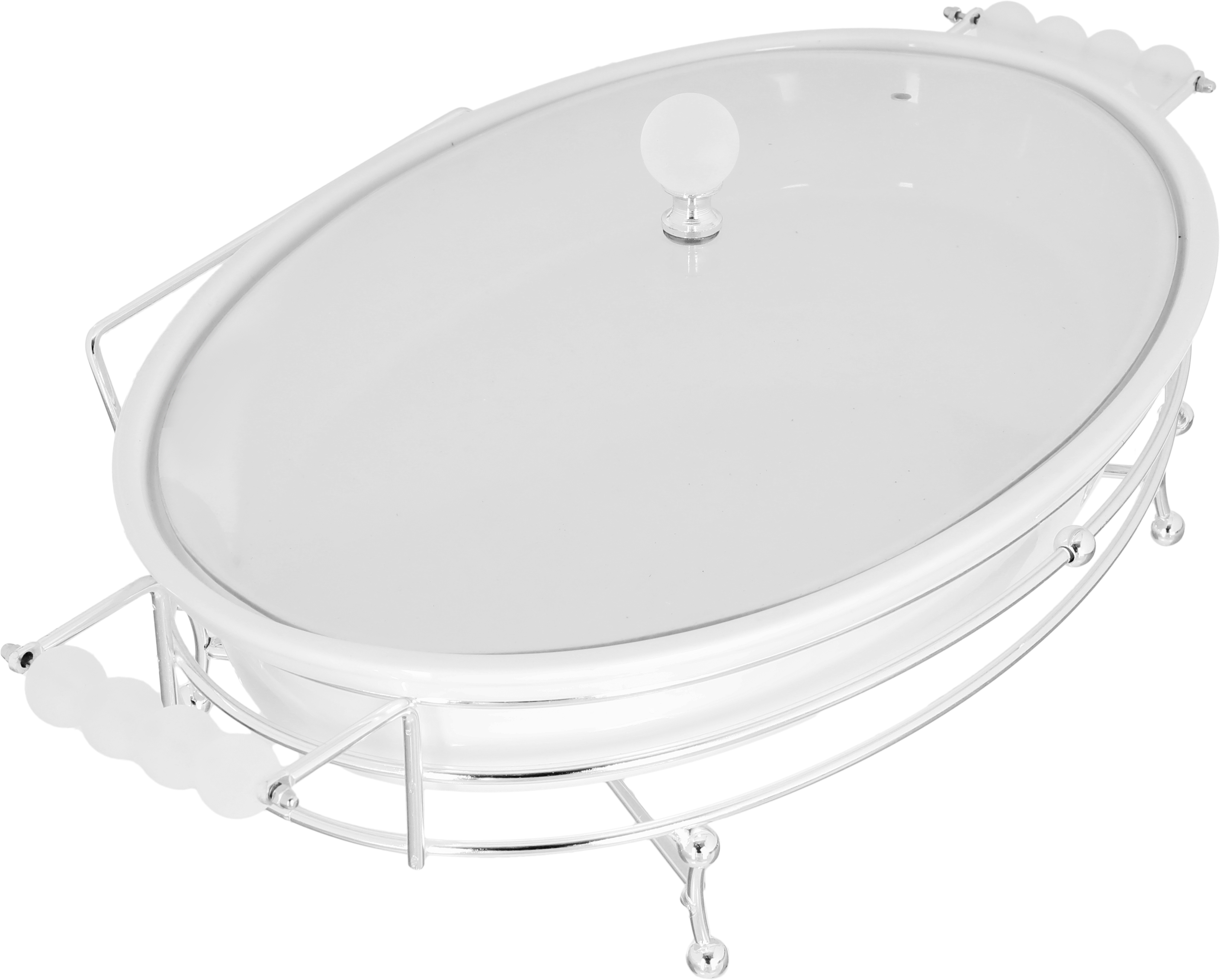 Wahj Elmasa Porcelain Food Warmer, 10 x 20 x 32 cm - Silver White product image 2