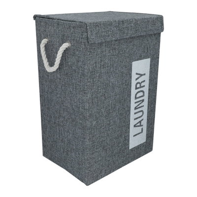 سلة غسيل قماش السيف غاليري، مستطيل، عميق، غطاء - رمادي product image 1