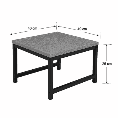 طقم طاولات خشب MDF و معدن، 5 قطع - رمادى product image 4