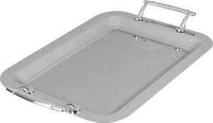 Al Saif Gallery Stainless Steel Serving Tray Set, 3 Pieces, Silver Handle - Silver product image 2
