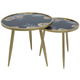 Al Saif Gallery steel tables, two pieces, black-gold top product image 1