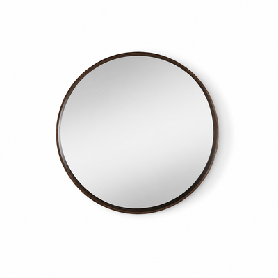 مراية دائرية زجاج، 70×70 سم، اطار معدن - بنى product image 2
