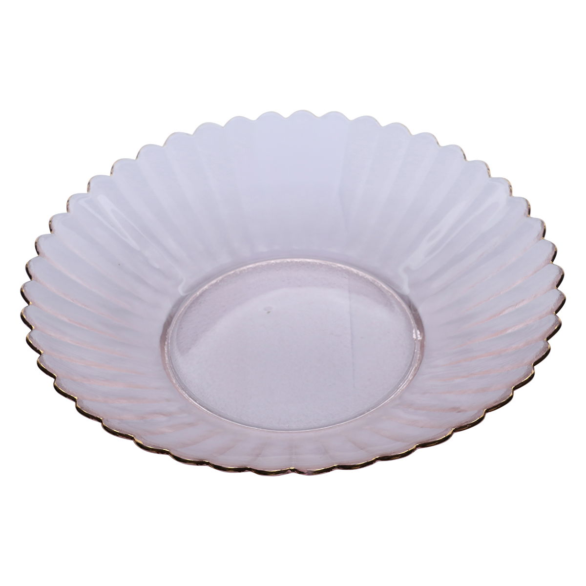 Al Saif Gallery glass plate, 5 x 24.5 cm, rose shape - transparent pink product image 1