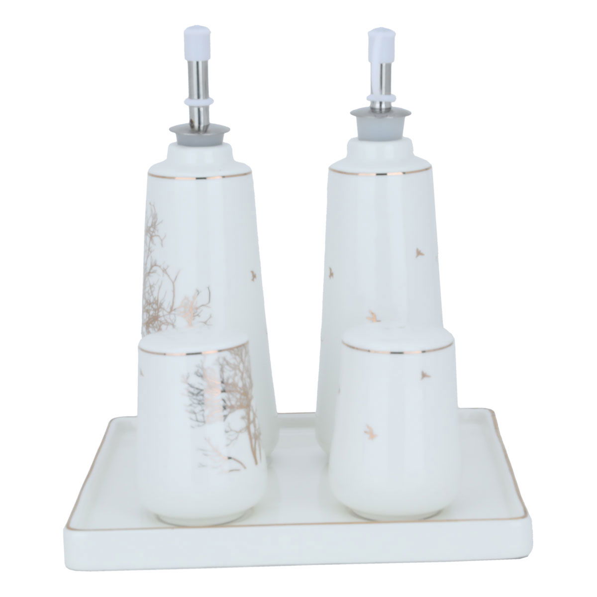 Al Saif Gallery Porcelain Oiler and Navigator Set, with Saucer - White product image