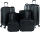 طقم شنط سفر ABS ليمرا، 6 مقاسات، 4 عجلات، زاويه 360 درجة، LMA-1414 - أسود product image 1