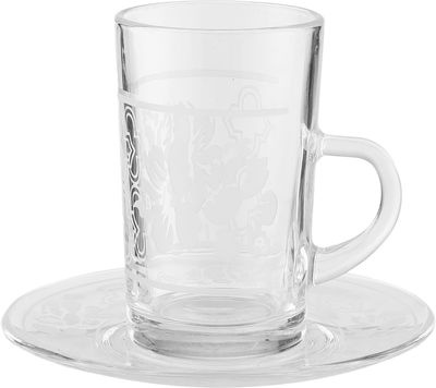 Al Saif Gallery glass tea set, 12 pieces - Clear product image 2