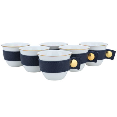 Al Saif Gallery Glass Coffee Cups and Teacups Set with Porcelain Saucers, 0.08 / 0.17 L, 24 Pieces - Clear White product image 3