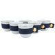 Al Saif Gallery Glass Coffee Cups and Teacups Set with Porcelain Saucers, 0.08 / 0.17 L, 24 Pieces - Clear White product image 3