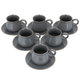 Al Saif Gallery Turkish Porcelain Coffee Cups Set, 12 Pieces, 220 ml - Dark Gray product image 2