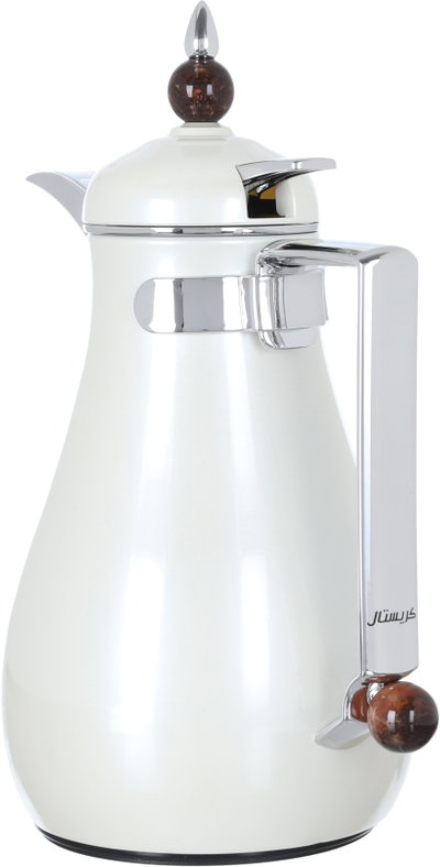 Al Saif Gallery Crystal Thermos Set, 1/0.7 litre, tofaria, thermal glass inner container, stainless steel outer shell - pearl product image 3