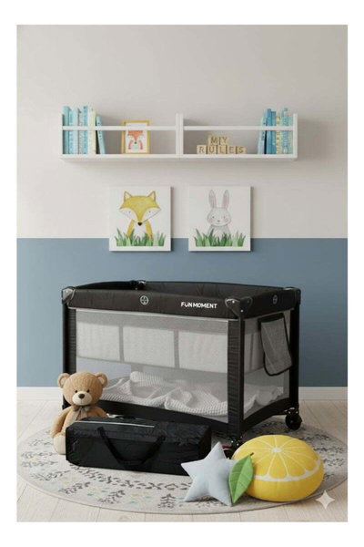 سرير اطفال فان مومنت، 100×70 سم، قابل الطي - اسود product image 4