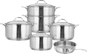 طقم قدور استيل روكي، 11 قطعه - فضي product image 2