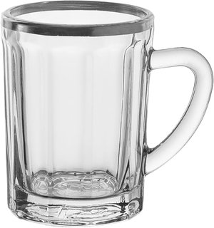 طقم بيالات شاي زجاج السيف بلص، 88 مل، 6 قطع - شفاف فضي product image 2