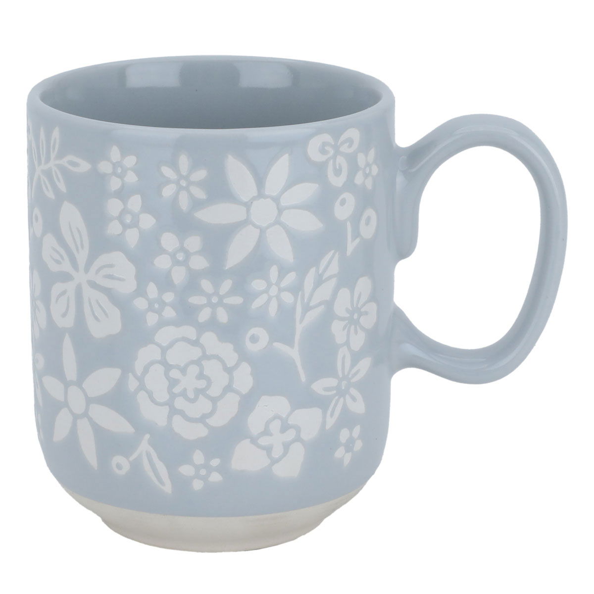Al Saif Gallery porcelain mug, 400 ml, rose pattern, handle - grey product image