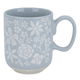 Al Saif Gallery porcelain mug, 400 ml, rose pattern, handle - grey product image 1