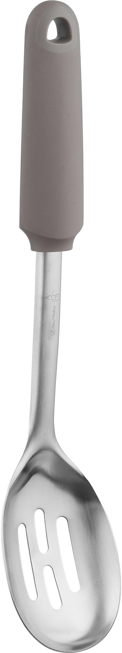 Al Saif Gallery Stainless steel food stirring spoon, plastic, gray handle, 32x7 cm - Silver Cappuccino product image 2