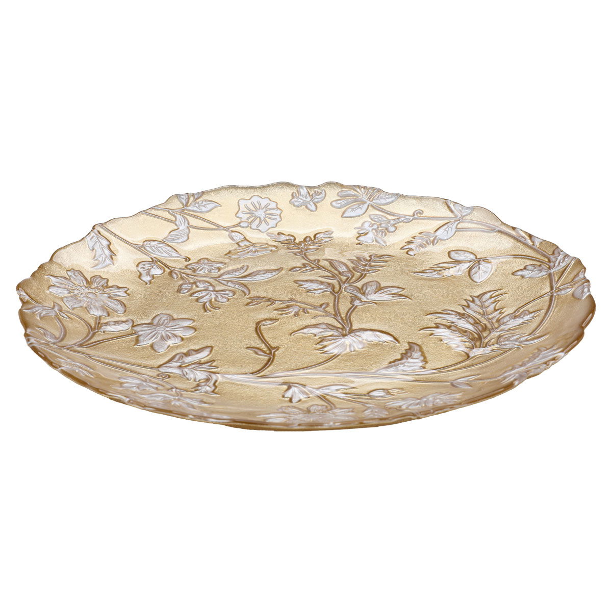 Al Saif Gallery Glass Serving Plate, 27X27X2 Cm - Gold product image