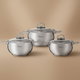 طقم قدور استيل هوم بيرفكت، 6 قطع، غطاء زجاج - فضي product image 1