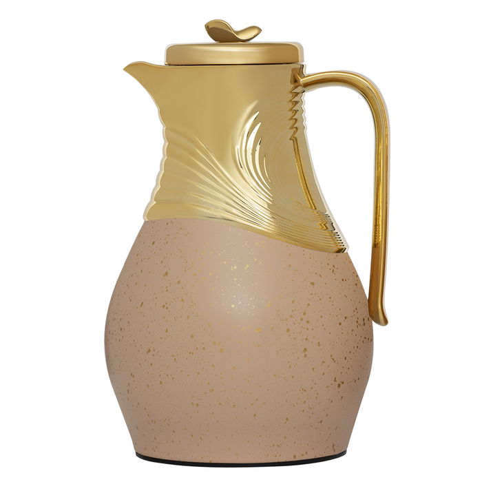 Al Saif Gallery thermos set, 0.5/1 liter, glass inner container, plastic outer shell - light brown product image 2