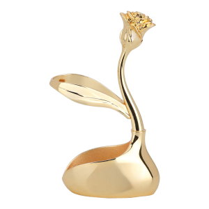 Al Saif Gallery steel spoon holder, 13.3 cm, rose shape - gold product image 2