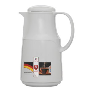 Rhinestone thermos, 1 liter, ribbed, thermal glass inner shell, plastic outer shell - light grey product image 2