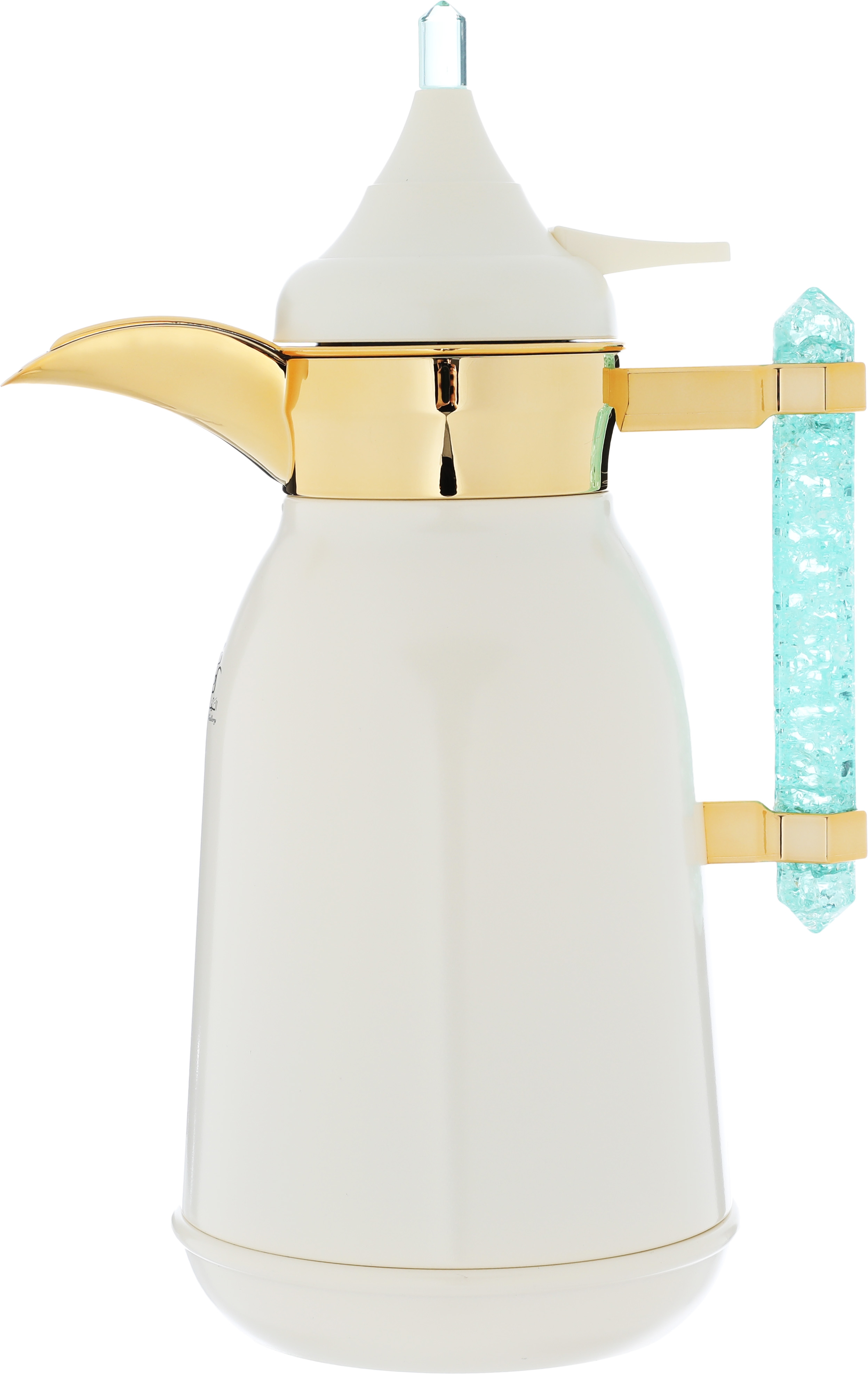 Al Saif Gallery Shahad thermos set, 1/1 liter, two pieces, thermal glass inner shell, stainless steel outer shell - pearly gold product image 6