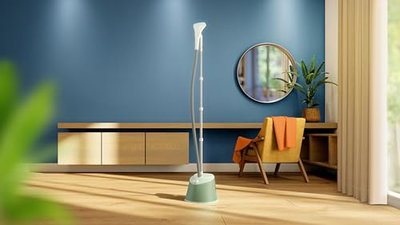Philips STE1010/76 Series 1000 Vertical Steam Iron, 1600W, 1.8L, 2 Steam Settings - Light Green product image 6