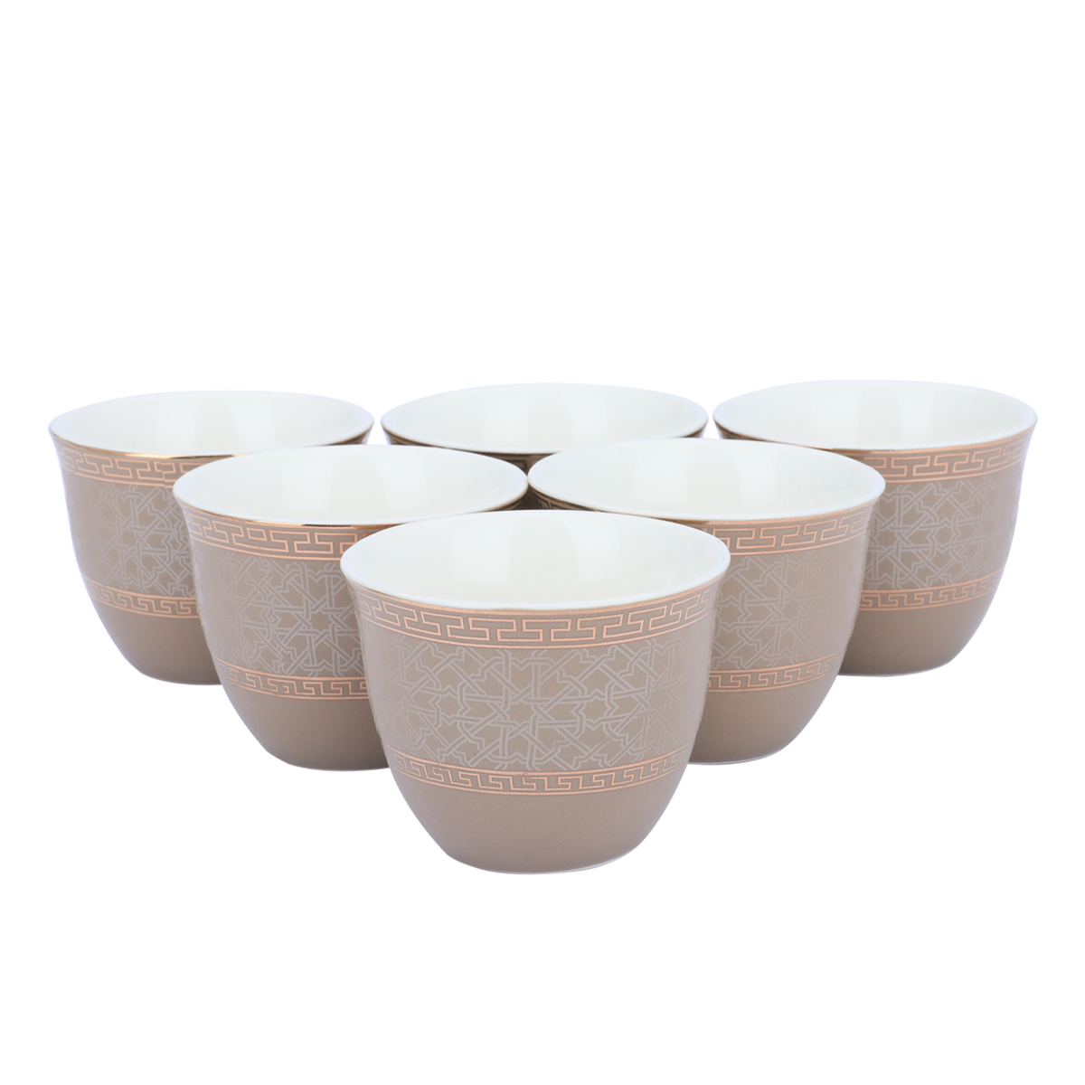AlSaif Gallery Glass and Porcelain Cup Set, 27 Pieces - Clean Brown product image 3